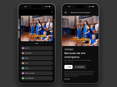 Online streaming - App redesign app redesign responsive ui ux web