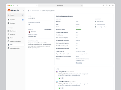 AHJ Contractor Details — Solar Platform clean ui construction dashboard energy field job management product design roofing saas solar ui design webapp