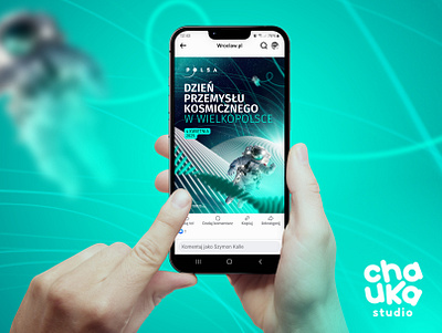 Space Industry Day Event Poster astronaut event graphic design industry poster social media space surreal teal