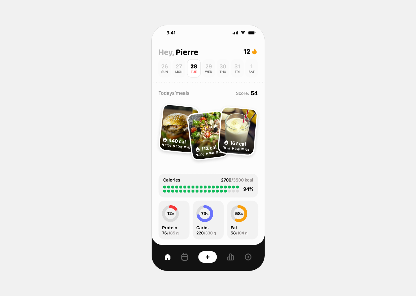 Minimalist calorie tracker ai android app calorie calories counter design eat fitness food health ios light mode minimalist mobile modern nutrition tracker ui ux