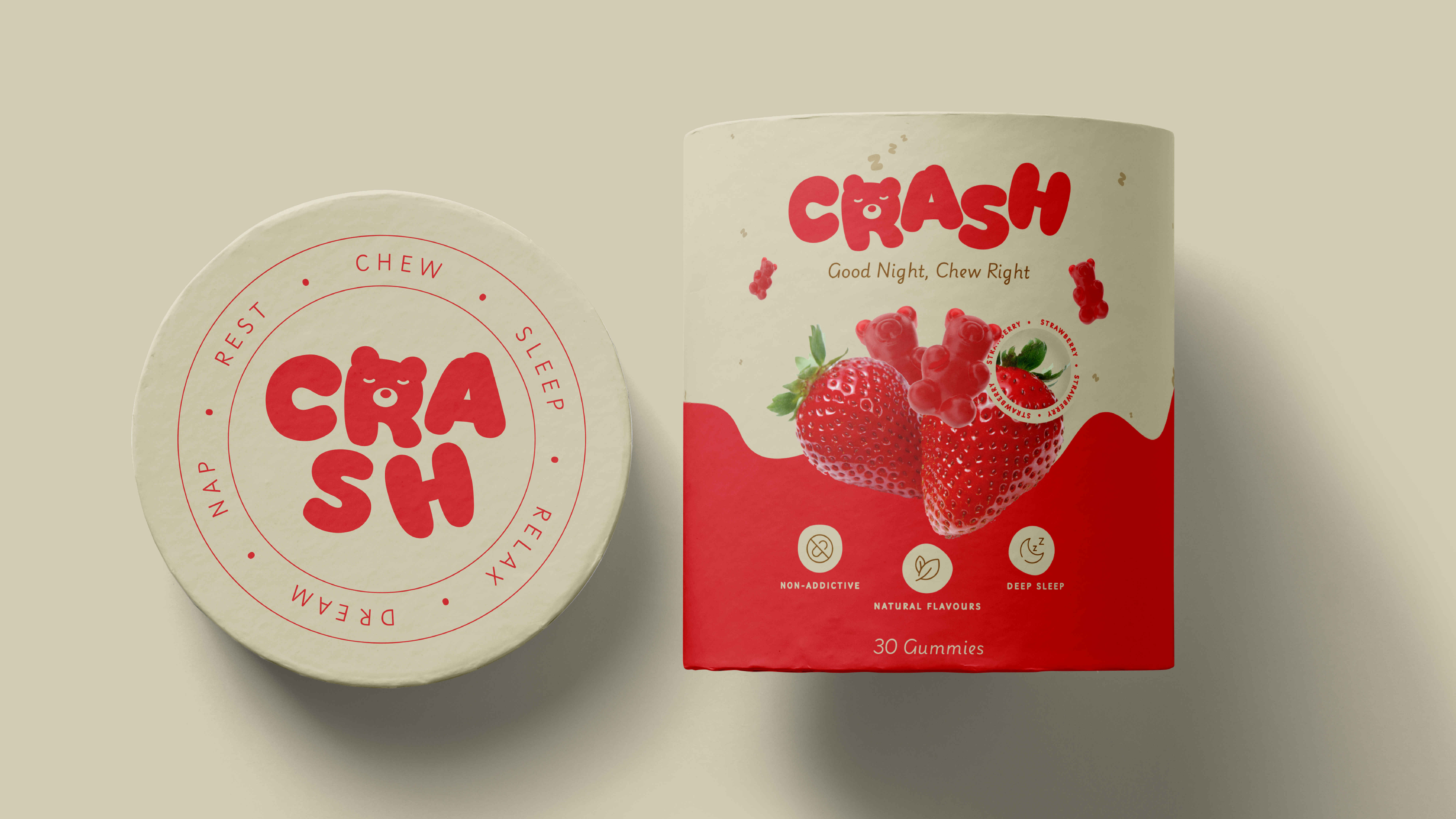 Crash Branding & Packaging Design Deep Sleep Gummies 2025 adobe illustrator adobe photoshop brand identity branding design graphic design logo packaging