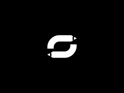 Sync + Pencil Logo good for Content Creator content creator create letter s pencil logo s logo sync sync logo synchronize