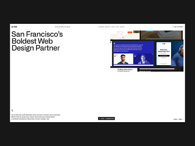 AI Landing page website design scroll animation ✦ LE:MA ai animation design motion graphics service site starup ui ux web web design website