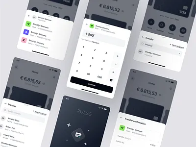 Pulse Finance App - Transfer Flow Screen application b2b bank banking clean dipa inhouse ewallet finance fintech mobile mobile app modern payment product design saas startup transfer ui design wallet wealth