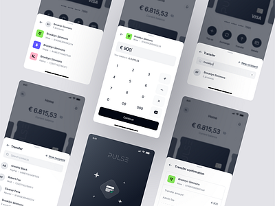 Pulse Finance App - Transfer Flow Screen application b2b bank banking clean dipa inhouse ewallet finance fintech mobile mobile app modern payment product design saas startup transfer ui design wallet wealth