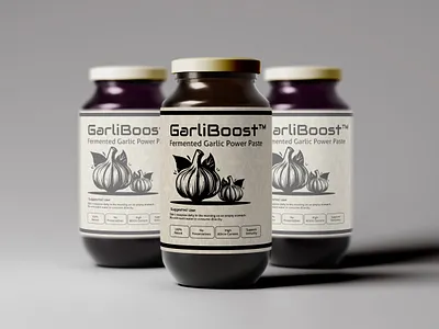 Garlic Supplement Jar Label Design bottle branding business business identity container graphic design jam jar design jar label label label design marketing medicine packaging product realistic supplements