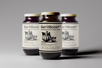 Garlic Supplement Jar Label Design bottle branding business business identity container graphic design jam jar design jar label label label design marketing medicine packaging product realistic supplements