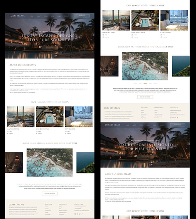 LuxRetreats Website – Luxury Travel Experience UI Figma Design app bacation book branding design figma graphic design hoilday illustration landingpage logo site trending ui vacation vector website