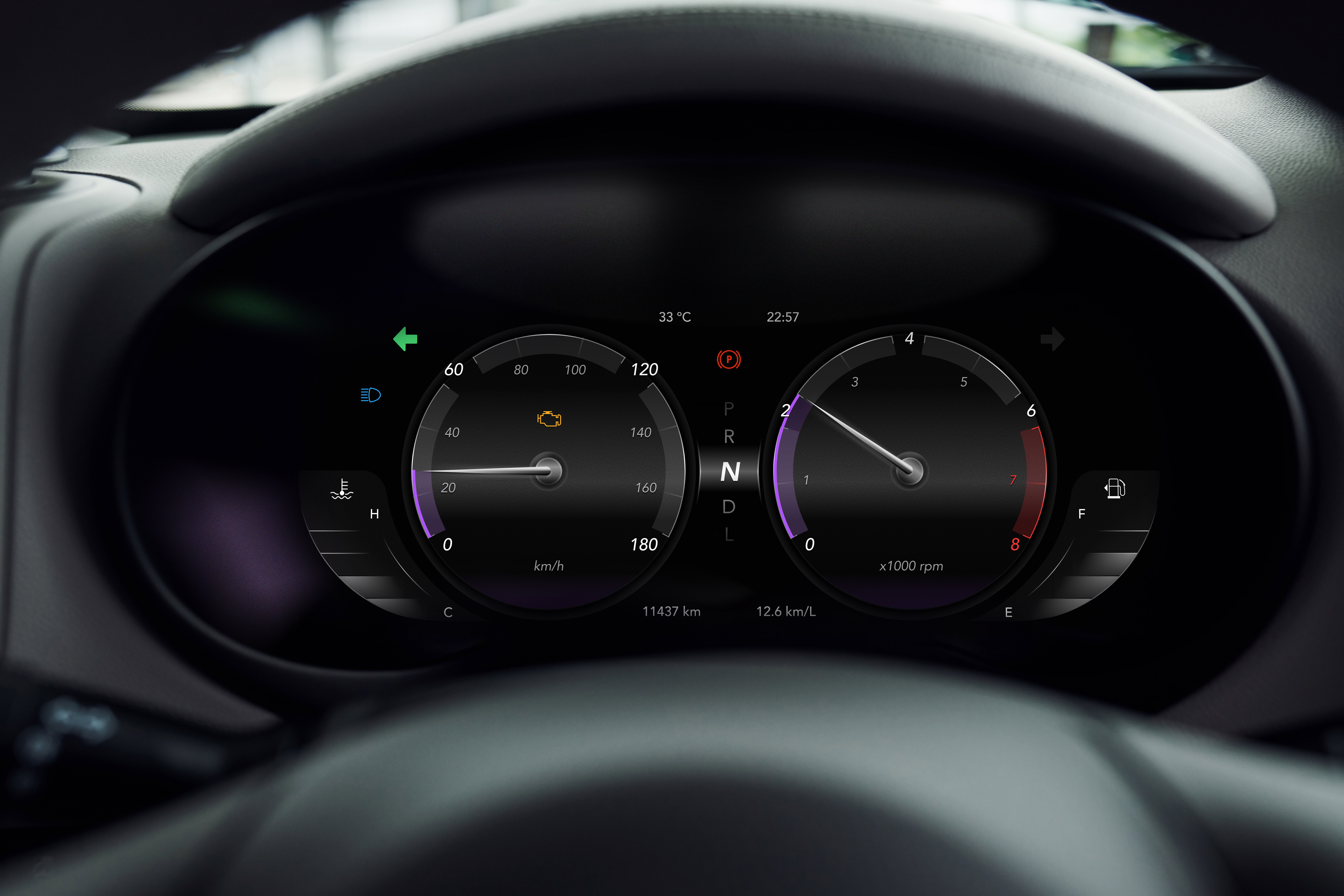 Elegant Digital Instrument Cluster animation automotivedesign design uidesign