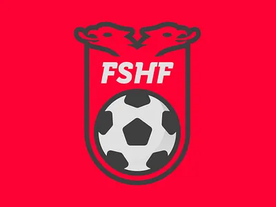 FSHF - Albanian Football Federation albania albanian badge black branding crest eagle federation football fshf identity logo minimal modern logo national team red shqiperia shqiptar soccer sports logo