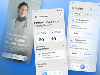 VaxiPass - Secure Digital Vaccine Passport digitalhealth healthappdesig healthcaredesign healthtech immunizationapp medicalapp minimalui uxuidesign vaccineapp vaccinepassport