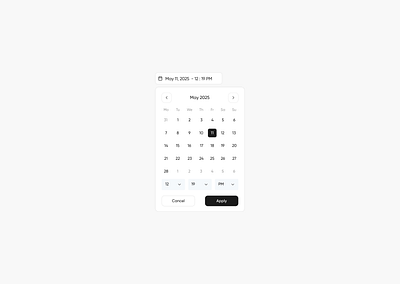Calendar Component 🗓️ appointment calendar calendar component clean date event meet plan product design saas schedule task time timeline ui ux web app web design