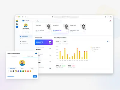 OwnBank: Empowering Community Lending with Digital Ease app application bank banking app bar chart card chart design graphic design product design saas stats ui ui ux design web app