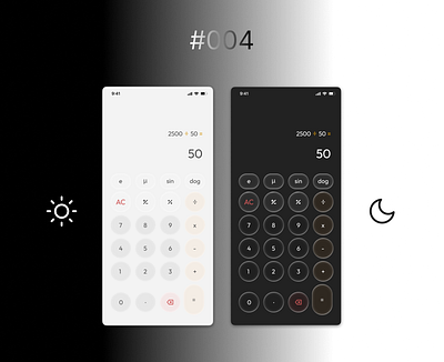 DailyUI #004 Calculator Ui 004 calculator dailyui darkmode figma glassui minimal ui user interface