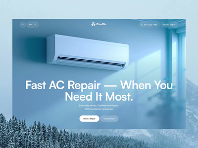 CoolFix - Repair Service Website Design air conditioning air conditioning logo appliance repair car repair website corporate website creative website home improvement home repair logo home service landing page mechanic website modern landing page modern website plumbing website repair logo self service portal service provider web design web design inspiration