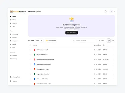 Noodle Factory - Modern LMS Dashboard for Smarter Classrooms 16pixel cleanui dashboarddesign designsystem edtechproduct edtechux figmadesign learningmanagementsystem lmsdesign productdesign uiuxdesign uxforeducation webappdesign
