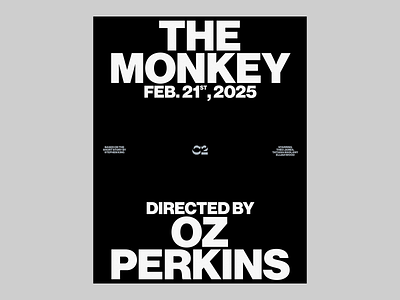 The Monkey - Minimalist Film Poster black and white color contrast design event event poster film poster graphic design high contrast movie poster poster poster design the monkey typo typographic design typography