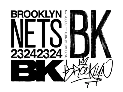 Brooklyn Nets - Typographic Tribute black and white bold bold letters bold typography clean clean design color contrast creative creative design design graphic design high contrast minimalist typo typographic design