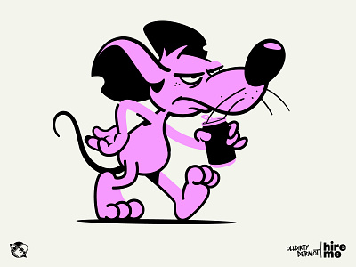 Rough Week Rat! character design graphics illustration rat rat with beer t shirt design tee design vector vector design
