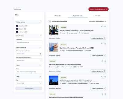 Smart Filtering Experience – Events & Offers Hub b2b dashboardui designsystem eventsplatform figma filtering interfaceinspiration platformux productdesign searchfilter uiux usability userflows uxdesign uxpatterns uxprocess webapp