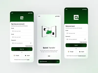 Wallet Authentication Screen UI/UX app authentication clean illustration log in mobile app on boarding sign up splash ui uiux