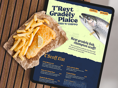 T'Reyt Gradely Plaice design challenge fish and chips northern england ui ui ux website
