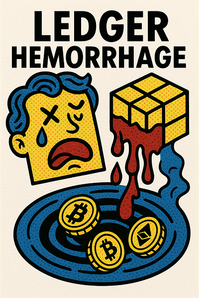 Ledger Hemorrhage bitcoin blockchain ledger pop poster print
