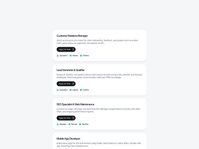 Career Page UI ui ux we web design website