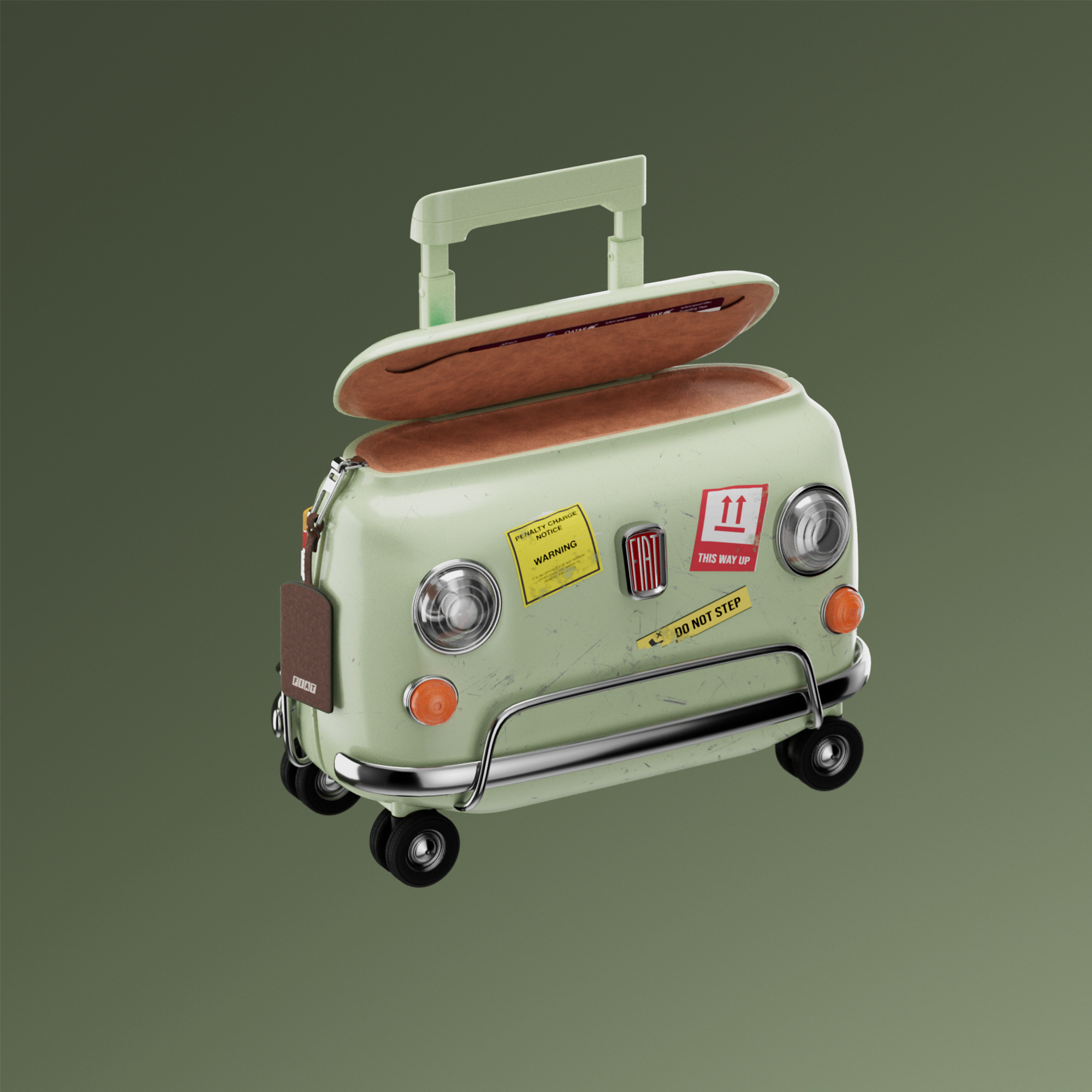 Fiat suit case 3d blender blender3d case fiat