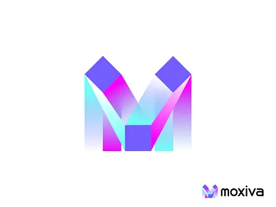 Modern Abstract 3D Moxiva – Futuristic Letterform Logo Design abstract logo corporate logo creative logo dynamic branding futuristic geometric logo gradient logo letterform logos logo symbol logotypes wordmark m logo modern logo monogram lettermark overlapping logo tech logo tech startup logo vibrant logo design