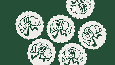 Croissant Mascot branding cafe character coffee croissant design digital eye fun green icon illustration indonesia logo mascot minimal pastry retro sticker vector