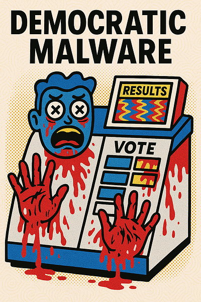 Democratic Malware pop poster print voting