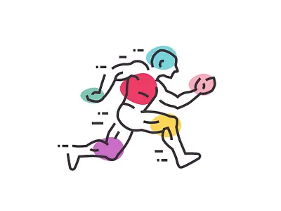 Abstract Runner abstract art branding cartoon character colors creative digital doodle flat funny human illustration lines logo man mascot runner running vector