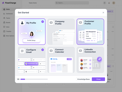 Onboarding steps - Modal UI create account dashboard devdock email verification form formweb app get started invite team log in onboarding saas sign up signup start project user interface welcome
