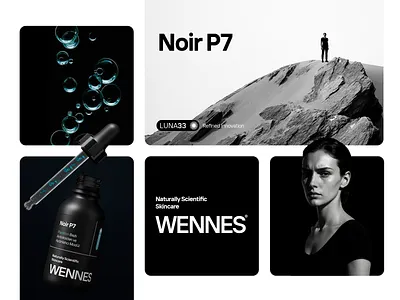 Wennes Noir P7 beauty branding brand design branding corporate identity graphic design logo luxury branding noir packaging design premium skincare skincare branding