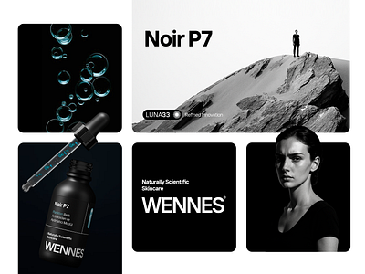 Wennes Noir P7 beauty branding brand design branding corporate identity graphic design logo luxury branding noir packaging design premium skincare skincare branding