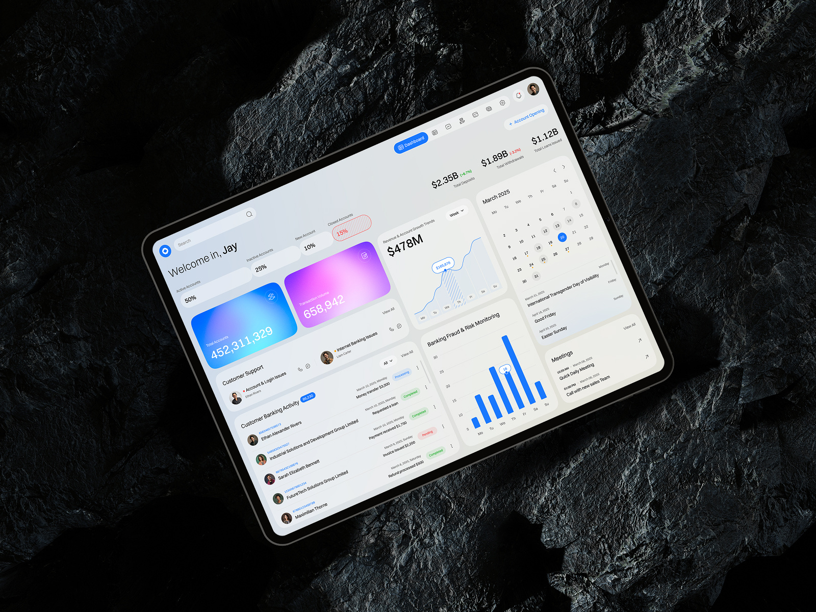 Digital and Core Banking Dashboard Design analyticsdashboard bankingui cleanui corebankingsystem dashboarddesign enterpriseui financeapp fintechdesign lightmodeui loandashboard uxdesign