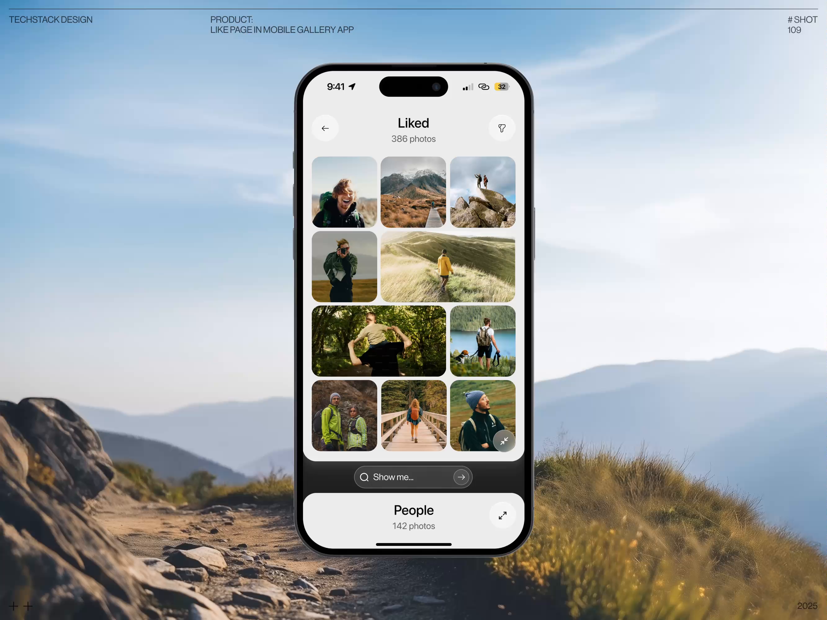Example of Like Page in Mobile Gallery App