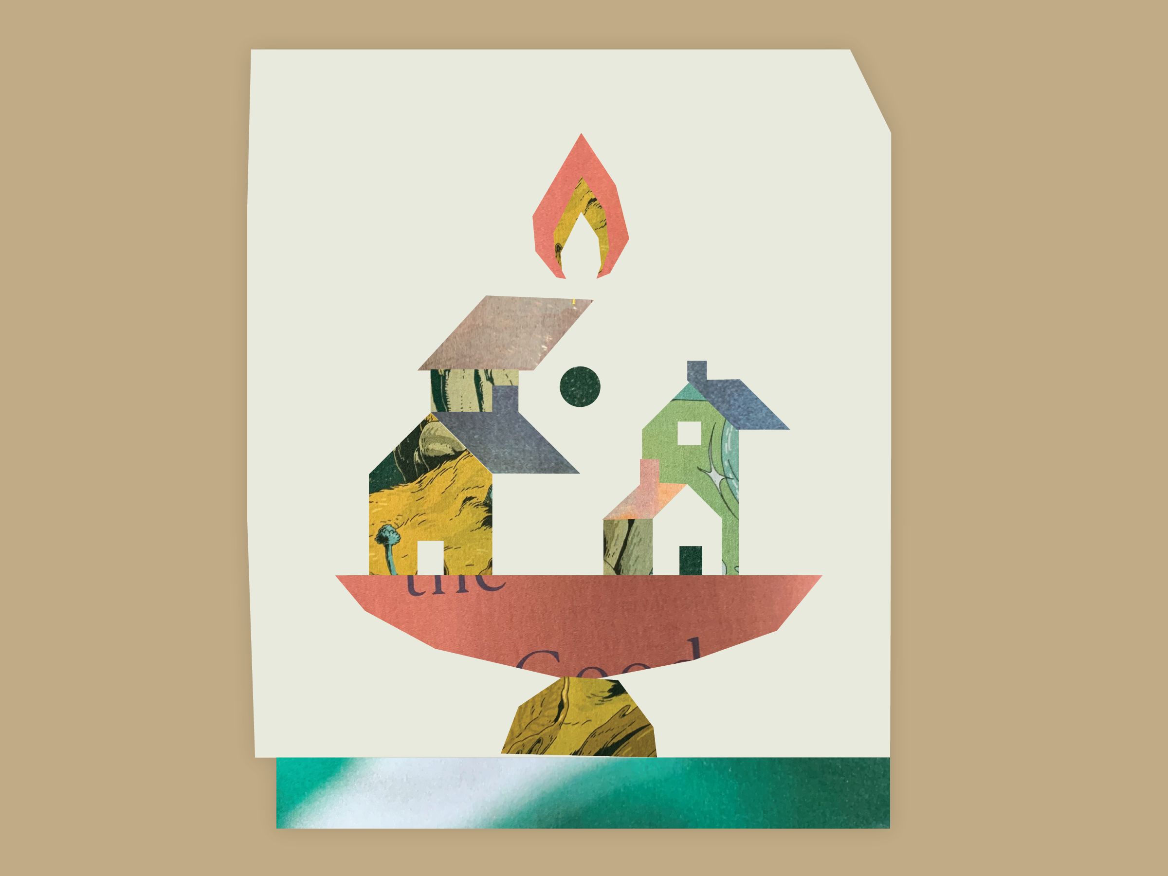 You are the Light of the World bible city collage cut jesus lampstand light mount paper sermon town world