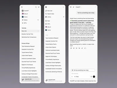 ChatGTP Sidebar designed with SnowUI ai chat chatgpt