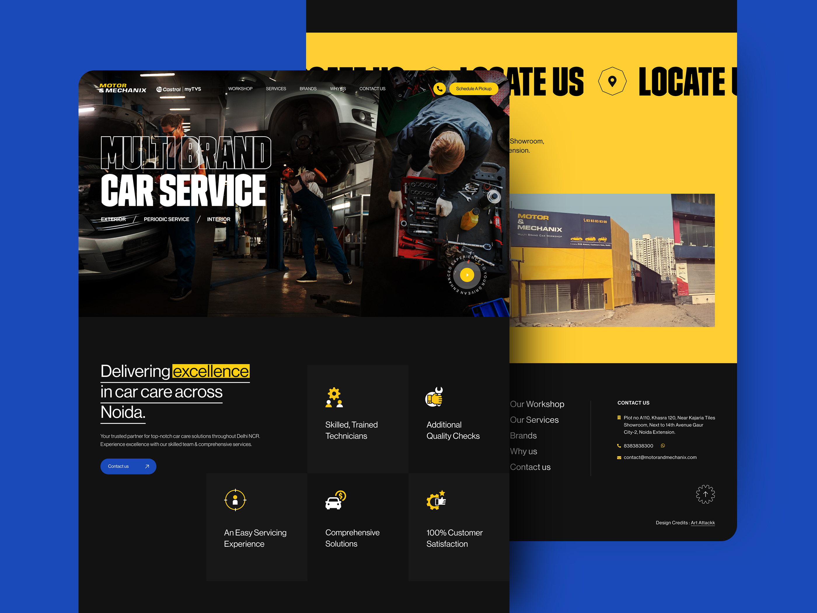 Motor & Mechanix — Premium Auto Service Website Design auto service automotive automotive website branding car service dark theme design system figma garage website interaction design modern interface modern web professional ui responsive design responsive ui service website uiux user experience ux design web design