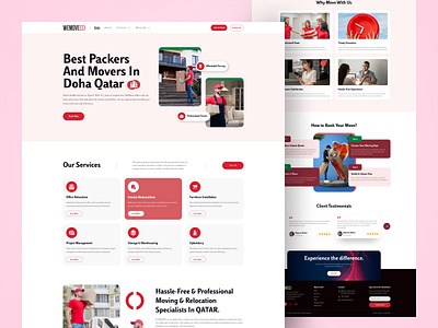 Moving Services Website Landing Page Design graphic design landing page ui uiux ux web website