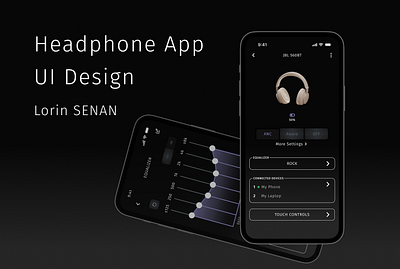 Headphone Control App - UI Design Concept design concept graphic design mobile app motion graphics rive ui ui animation ui design