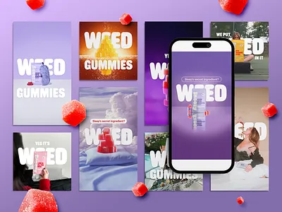 AD Design for Gummie Brand ad cbd cpg dtc food gummie instagram meta sleep thc weed