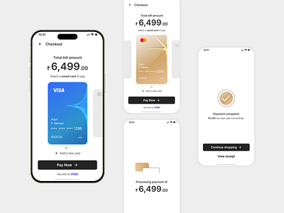 Daily UI 002 – Credit Card Checkout checkout credit card checkout creditcard dailyui dailyui002 figma prototype fintech interaction design minimal design mobile checkout motion interaction payment ui visual design