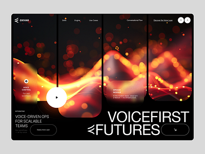 Voicefirst Futures – Website for Voice-Driven Ops ai creative creativedesign darkui design futuristic landing ui uidesign uiux voice ai voiceinterface webdesign