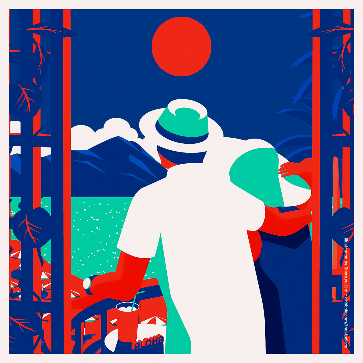 Bold color exploration with an unused sketch bold color exploration contrast hawaii illustration summer vacation