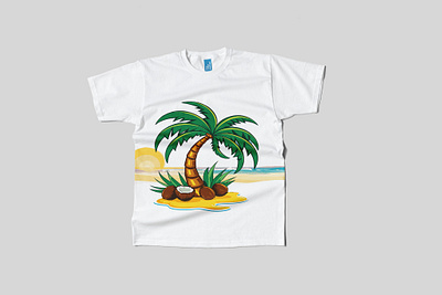 Travel T-Shirt Design branding coconut design explore illustration marketing sea beach tour travel travel industry world