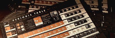 Periodic Table of Elements, Metallic Copper & Glow in the Dark. chart chemical chemistry diagram education electron element glow in the dark infographic metallic periodic table physics poster print retro science scientific screen print vintage