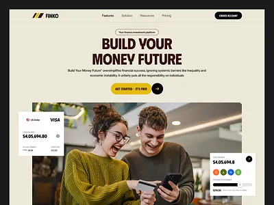 Finko - Finance Website b2b banking web clean creative digital banking finance finance web fintech header hero investment landing page mahim rayhan minimal money saas uiux ux wealth web design